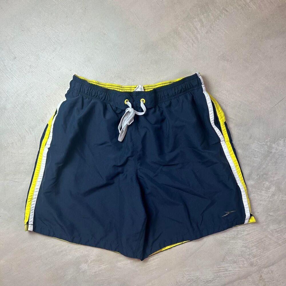 Speedo Men's Navy and Blue Swim-briefs-shorts